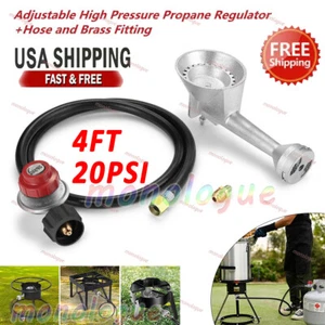 High Pressure Propane Cast-Iron Round Burner Head w/Adjustable Hose &Brass Fitti - Picture 1 of 16