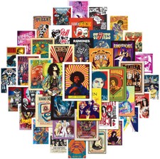 50 Rock Poster Stickers Lot Heavy Punk Band Music Guitar Car Decal Skateboard UK