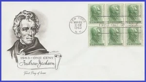 USA3 #1209 U/A ARTMASTER FDC BL6  Andrew Jackson - Imagen 1 de 1
