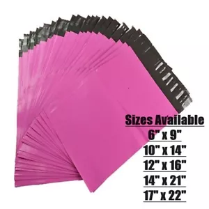 PINK MAILING BAGS STRONG MIXED PLASTIC POSTAL MAIL POSTAGE 10 50 100 200 300 500 - Picture 1 of 2