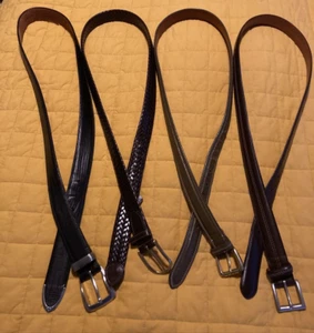 4 Lot Men BELTS 40/42 Leather COACH | PERRY ELLIS | COLE HAHN | RICK PALLACK - Picture 1 of 13