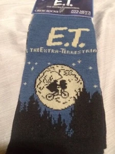 1 Pair Men's E.T. Calf High Crew Socks One Size NWT Size 6-12 Blue & Black - Picture 1 of 4