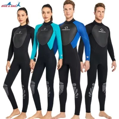 Men 3MM Neoprene Wetsuit One-piece Warm Full-body Swimsuit Water Sports