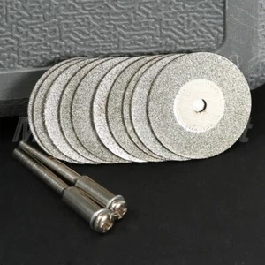 Tool 10Pcs 25mm Mini Diamond Cutting Discs Wheel Arbor Rotary Tool Drills - Picture 1 of 12