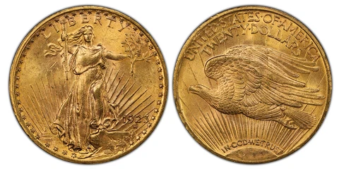1923 $20 Double Eagle PCGS MS64 CAC Philadelphia IGWT KM 131 Cover