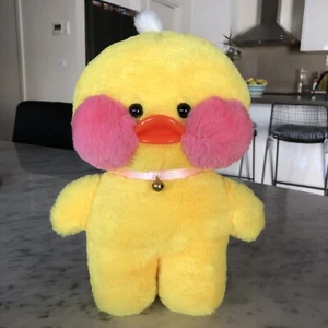 LAFFIN LALAFANFAN CAFE MIMI YELLOW PINK CUTE DUCK CHICKADEE PLUSH SOFT TOY 12" - Picture 1 of 5