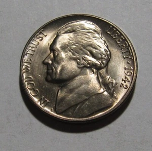 1942 D Jefferson Nickel - NICE BU Condition / NICE Steps - 14ES-2 - Picture 1 of 2