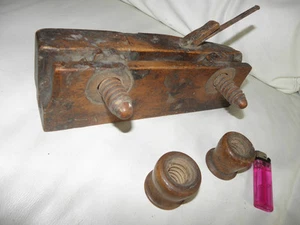 antique tool Plane WOOD Wooden Screw Stem Sash Moving Fillester Plow Plane vtg - Picture 1 of 11