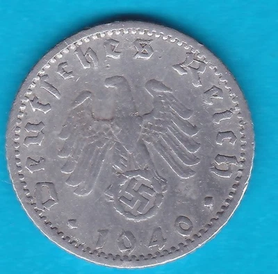 50  reichspfenning  reich  pfenning  1940 A   Rare   Etat  Envoi groupé - Photo 1/3