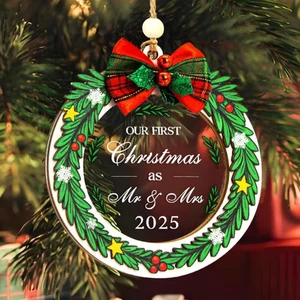 Our First Christmas Married Ornament 2025-1. Weihnachten als Mr and Mrs Ornamente, - Bild 1 von 6