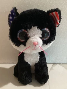 Ty FREEDOM PATRIOTIC CAT Beanie Boo - RARO Barril de galletas retirado exclusivo 6” - Imagen 1 de 6