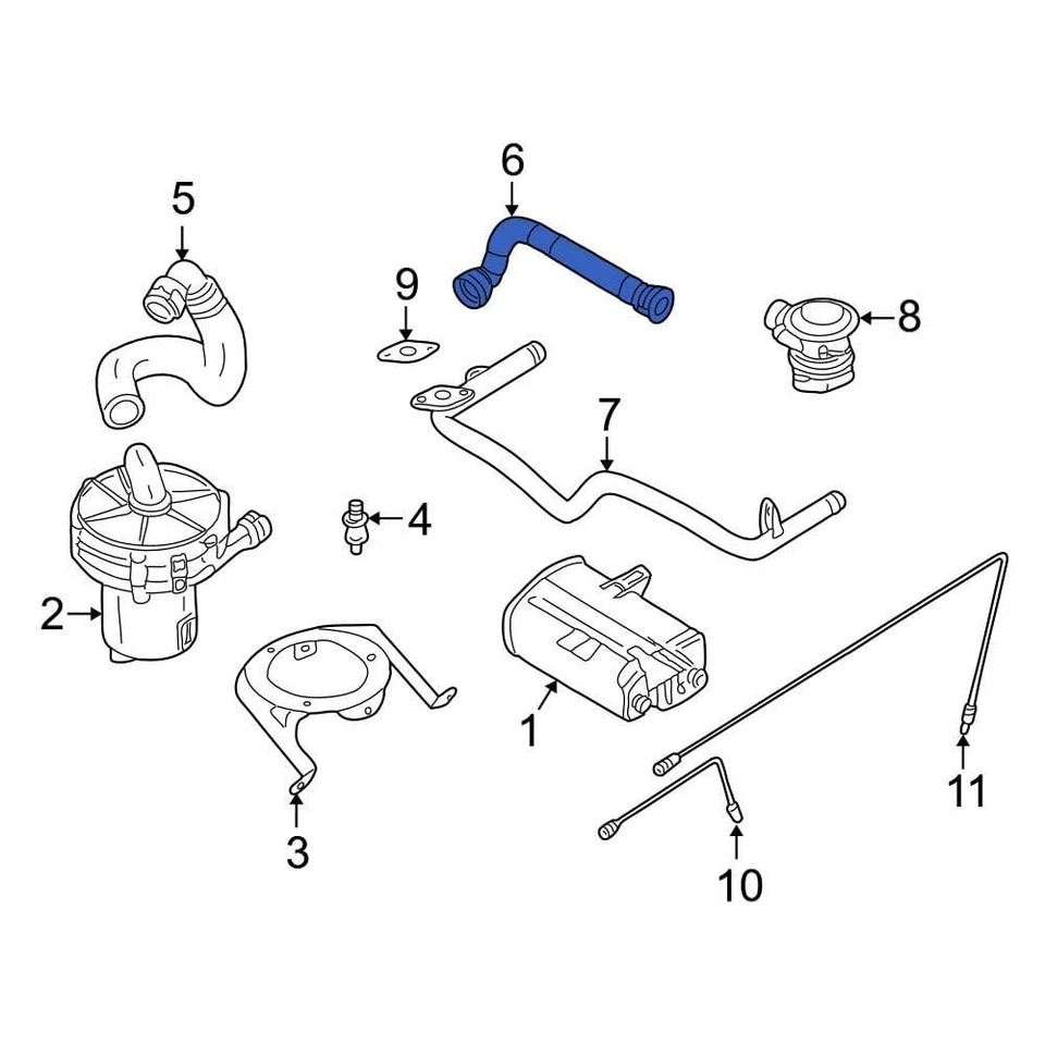 For BMW X5 2000-2003 BMW 11721438102 Secondary Air Injection Pump Hose Foto 1 de 1