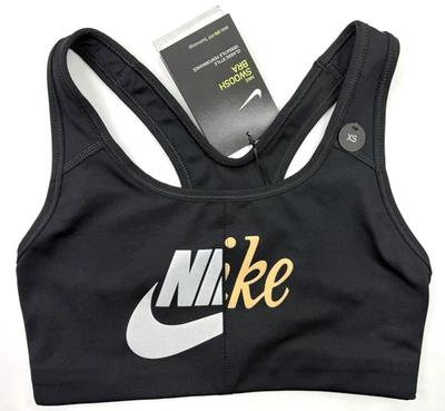 NIKE Swoosh Sports Bra XS BLACK BNWT - Image 1 of 3