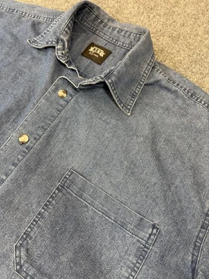 Camisa Key 1908 Para Hombre Talla XL Denim Cambray Manga Larga Abotonada Bolsillo Largo Foto 1 de 4