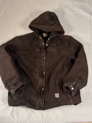 Куртка женская Carhartt Sandstone Berkley размер XL 16/18 коричневая шерпа с капюшоном на подкладке - Изображение 1 из 4