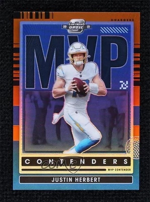 2021 Panini Contenders Optic MVP Orange Prizm /50 Justin Herbert #MVP-JHE - Image 1 of 2