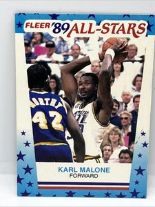 Pegatinas Fleer 1989-90 All-Stars Karl Malone #1 Utah Jazz Salón de la Fama Salón de la Fama Salón de la Fama - Imagen 1 de 2