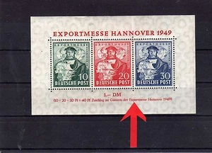Block 1 ** - Bl. war zwichen 20 u. 39 Pfg.Marke gefaltet ! ( 12866 ) - Bild 1 von 1
