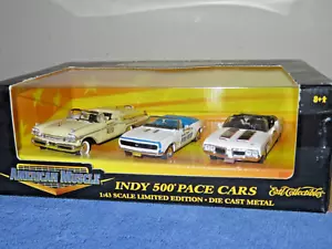 INDY 500 PACE CARS 1957 MERCURY, 1967 CAMARO, 1970 OLDSMOBILE 442 1:43 ERTL - Picture 1 of 5