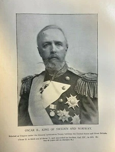 1897 Vintage Magazine Illustration Oscar II King of Sweden and Norway - Picture 1 of 1