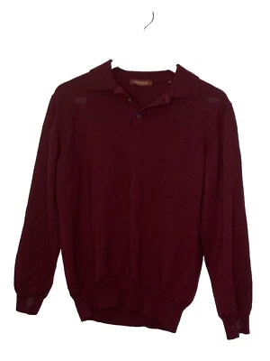 Suéter Pullover Nordstrom Para Hombre 100% Lana Merino Rojo Talla L Alto Hecho en Italia Foto 1 de 4