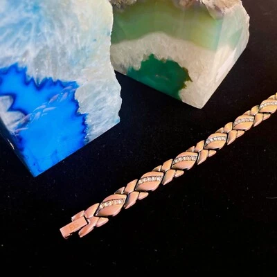 Pulsera magnética de cobre puro para mujer equilibrio artritis alivio del dolor energía paz Foto 1 de 4