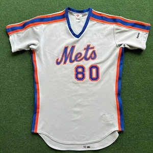 Vintage Rawlings New York Mets Baseball Jersey Gray Size 44 #80 Made In USA - Picture 1 of 11