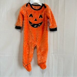 Baby Starters Halloween Footsie One Piece Fleece Pumpkin Face 6 Months