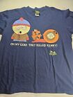 Vintage 1997 South Park Oh My God They Killed Kenny T-Shirt Size XL Navy Blue