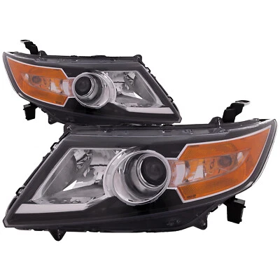 Headlights Set Halogen Black Left Right CAPA For 2014-2017 Honda Odyssey Foto 1 de 4