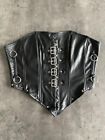 FAUX LEATHER BLACK CORSET TOP WITH STUDS AND BUCKLES NEW WITH TAGS