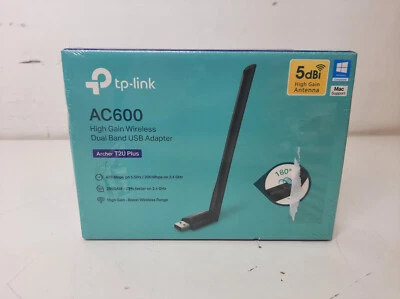 NEW TP-Link AC600 High Gain Wireless Dual Band USB Adapter Archer T2U Plus - Image 1 of 4