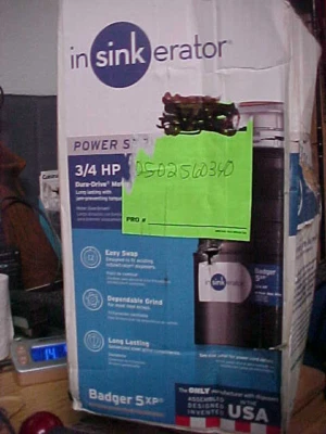 Insinkerator 3/4 hp garbage disposer (D5) - Image 1 of 4
