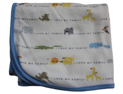 Комплекты Baby The Childrens Place белый синий любовь моя семья одеяло хлопок РЕДКАЯ - Изображение 1 из 4