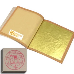 Medium Size 99.99% 24K Edible Gold Leaf 4cm. (1.58") Cooking, Wedding Cake, Art - Picture 1 of 11