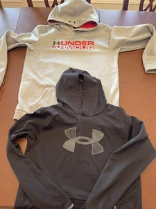 LOT 2 Boys’ UNDER ARMOUR STORM Size XL Big Logo Hoodie Sweatshirt - Picture 1 of 4