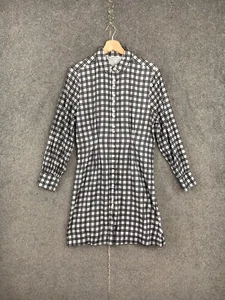 Country Road shirt dress size 6 short multicolour check long sleeve 100% cotton - Picture 1 of 21