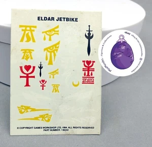 Warhammer 40k, decal, transfer, waterslide, decalco, eldar, jetbike, moto jet - Imagen 1 de 1