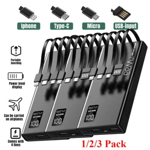Power Bank 40000mAh 66W Fast Charging Portable External Battery Backup PD 20W - Picture 1 of 15