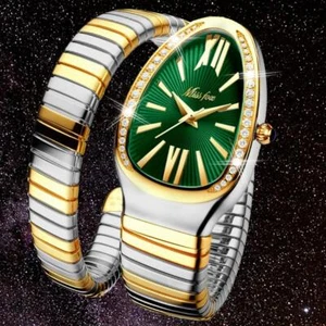 New Luxury Snake Bracelet Watch Serpentine Retro Steel Quartz Watches For Women - Picture 1 of 45
