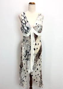 Joseph Ribkoff Womens Tunic Top Blouse 10 White Animal Print Silk Occasion Party - Picture 1 of 14