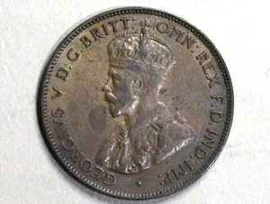 1933 HALFPENNY PREDECIMAL COIN 6 PEARLS PART DIAMOND CIRCULATED #CAGY1 - Picture 1 of 9