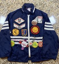 Vintage 70s Cub Scout Jacket Wind Breaker W/ Custom Pins And Patches Size Small
