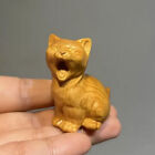 Cute Cat Kitten Small Wooden Sculptures Figurines Decoration Ornament Xmas Gift⊰
