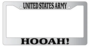 Chrome License Plate Frame United States Army, HOOAH! Auto Accessory 161 - Picture 1 of 1