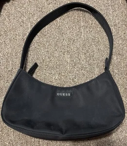 Guess Black Zip Nylon Shoulder Casual Women's Bag - Picture 1 of 5