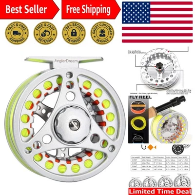 Carrete de pesca con mosca de eje grande con línea delantera de peso y respaldo trenzado Foto 1 de 4