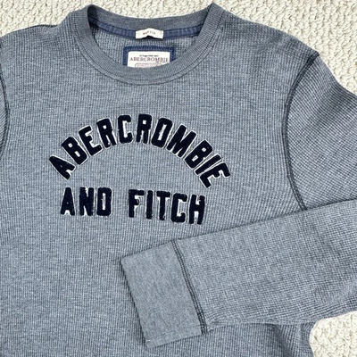 Camisa Abercrombie & Fitch Hombre 2XL Gris Músculo Térmica Tejido Gofre Logo Elástico Foto 1 de 4