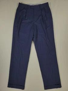 Ralph Lauren Pants Mens 30x32 Blue Check Plaid Dress Trousers spandex Stretch - Picture 1 of 10