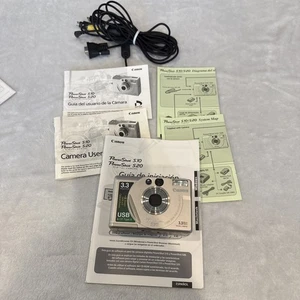 Canon PowerShot S20 3.3 MP Tested Digital Camera With Manual And Cable Pre-owned - Picture 1 of 16